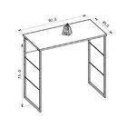 Escrivaninha Mesa Escritório Steel 90,6cm Branco Branco