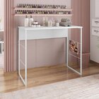 Escrivaninha Mesa Escritório Steel 90,6cm Branco Branco
