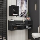 Escrivaninha Mesa Escritório Suspensa Tok Glamour 135cm Preto