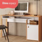 Escrivaninha Mesa Escritório Versa Home 136cm 1 Porta Branco/