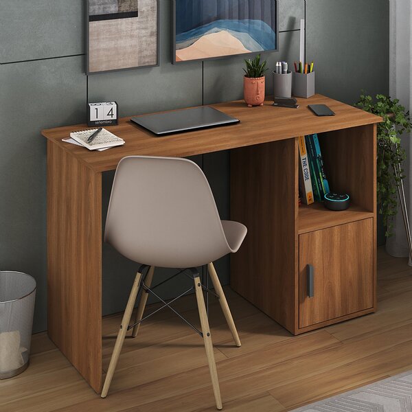 Escrivaninha Mesa Escritório Victoria 120 Com 1 Porta 120cm E