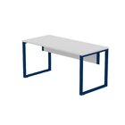 Escrivaninha Mesa Escritório X 150cm Industrial Cinza E Azul