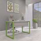 Escrivaninha Mesa Escritório X 150cm Industrial Cinza E Verde