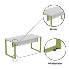 Escrivaninha Mesa Escritório X 150cm Industrial Cinza E Verde