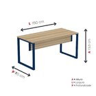 Escrivaninha Mesa Escritório X 150cm Industrial Noce Naturall