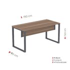 Escrivaninha Mesa Escritório X 150cm Industrial Walnut E Graf