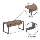 Escrivaninha Mesa Escritório X 150cm Industrial Walnut E Graf