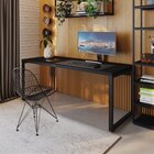 Escrivaninha Mesa Escritório Yon Presidente 190x70x75 Preto