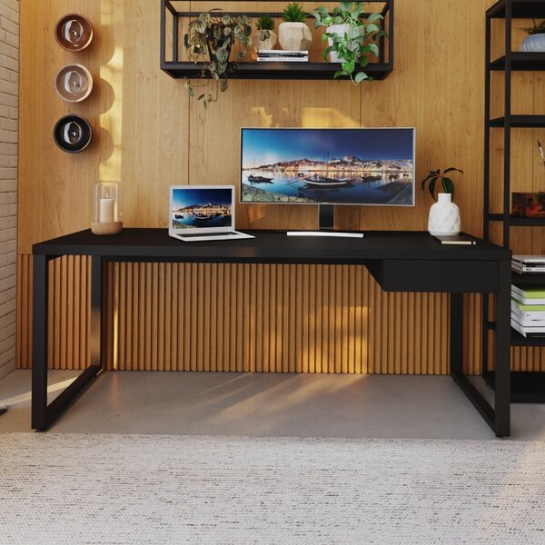 Escrivaninha Mesa Escritório Yon Presidente Com 1 Gaveta 190x