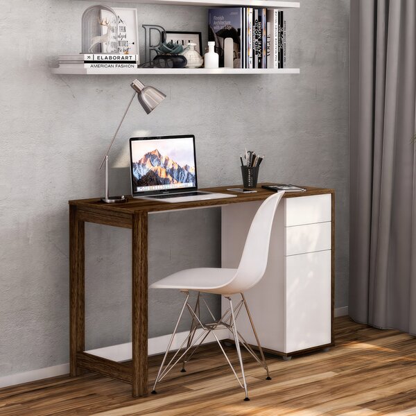 Escrivaninha Mesa Escritório Zurique 2 Gavetas 1 Porta 120cm