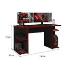 Escrivaninha Mesa Gamer 2 Prateleiras Carraro Preto/vermelho