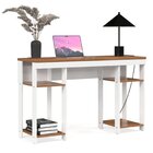 Escrivaninha Mesa Gamer Alfa 135cm Branco E Nature Branco/nat