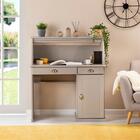 Escrivaninha Mesa Madeira 2 Gavetas 1 Porta Basculante Tom -