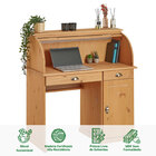 Escrivaninha Mesa Madeira 2 Gavetas 1 Porta Basculante Tom -