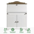 Escrivaninha Mesa Madeira Secretária 2 Portas David Branco Ci