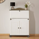 Escrivaninha Mesa Madeira Secretária 2 Portas David Branco Ci