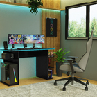 Escrivaninha Mesa Para Computador Gamer Preto/azul 9424 Madesa