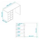 Escrivaninha Mesa Para Escritório 4 Gavetas Multimóveis Cr250