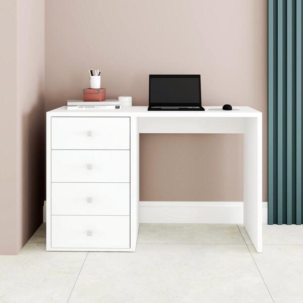 Escrivaninha Mesa Para Escritório 4 Gavetas Multimóveis Cr250