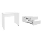 Escrivaninha Minimalista Com 2 Gavetas Com Chave Branco