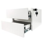 Escrivaninha Minimalista Com 2 Gavetas Com Chave Branco