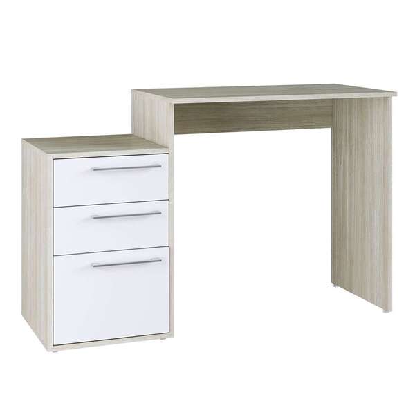 Escrivaninha Modern Office 3 Gv Nogal E Branca