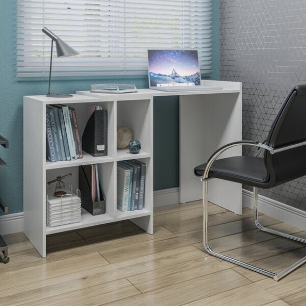 Escrivaninha Montagem Flex L Ou Linear 4 Nichos Multimóveis B