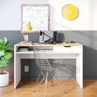 Escrivaninha Net 1 Gaveta 1 Nicho 120cm Colibri Branca Fosco