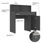 Escrivaninha Nina 1 Porta 1 Gaveta Grafito - Olivar Móveis