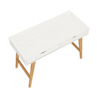 Escrivaninha Nórdica Minimalista Madeira Cavalete 2 Gav Branc