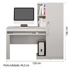 Escrivaninha Office 1,30m Com Armário 1 Porta Branco Valdemóv