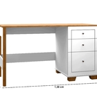 Escrivaninha Office 136cm 3 Gavetas Pés Em Madeira Fenix Bran