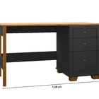 Escrivaninha Office 136cm 3 Gavetas Pés Em Madeira Fenix Pret
