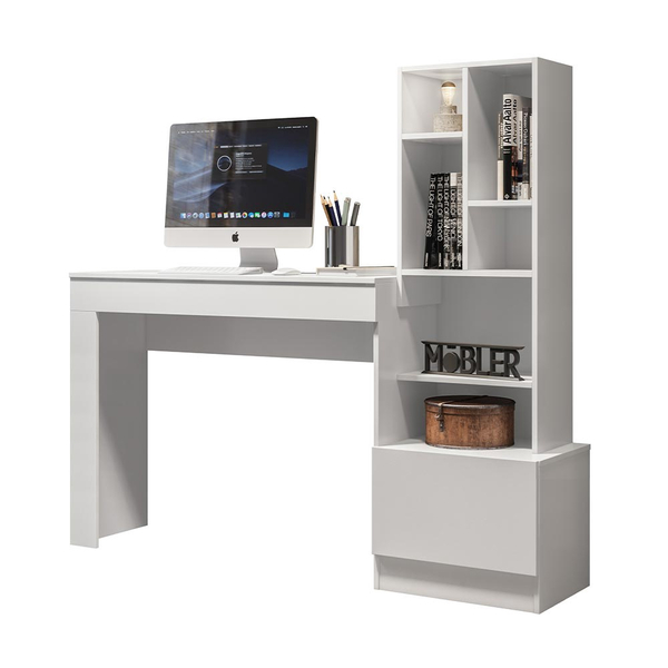 Escrivaninha Office Vezzo Branco Liso Fosco Bnn Decor