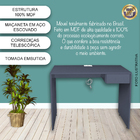 Escrivaninha Para Computador 1 Gaveta Com Tomada Azul Tam.1m