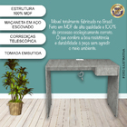 Escrivaninha Para Computador 1 Gaveta Tomada Cor Marmore Tam.