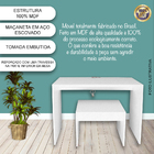 Escrivaninha Para Computador Com Tomada E Banco Branco Tam.1m