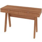 Escrivaninha Para Escritório Cavalete 2 Gavetas Amêndoa