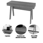 Escrivaninha Para Escritório Cavalete 2 Gavetas Nogal