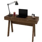 Escrivaninha Para Escritório Cavalete 2 Gavetas Nogal