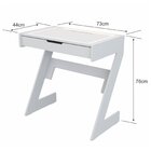 Escrivaninha Para Escritório Com Luz Neon 1 Gaveta 73cm Branc