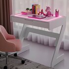 Escrivaninha Para Escritório Com Luz Rosa Neon 1 Gaveta 73cm