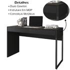 Escrivaninha Para Escritorio Estilo Industrial 120 Cm 2 Gavet