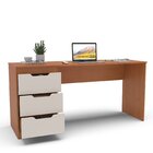 Escrivaninha Para Escritório Madri 3 Gavetas 163cm Creme E Fr