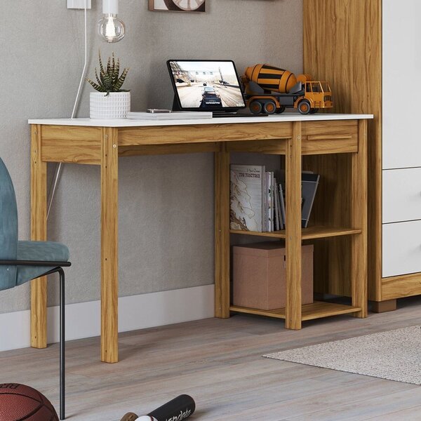 Escrivaninha Para Escritório Mesa De Estudos 1 Gaveta 120cm 1