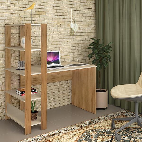 Escrivaninha Para Escritório Mordor Off White Carvalho