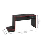 Escrivaninha Para Escritório Yasuo Preto Acetinado Vermelho