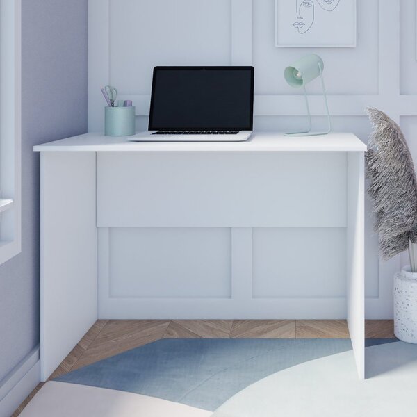 Escrivaninha Para Escritório York 100cm Branco Branco