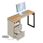 Escrivaninha Para Quarto Com 2 Gavetas Carvalho Off White Des