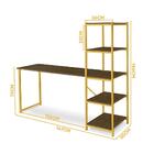 Escrivaninha Para Quarto Em Aço Com Torre Imbuia Dourado Sett